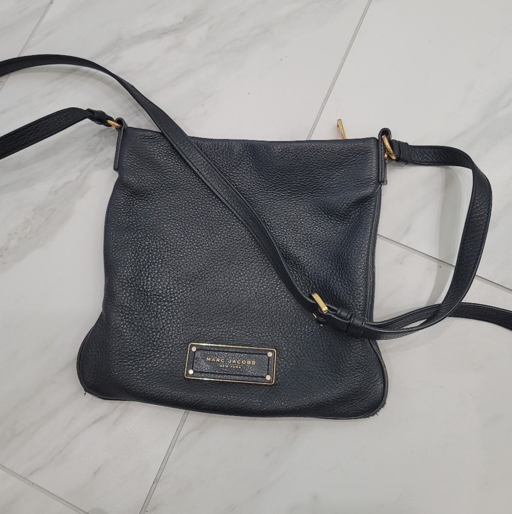 Marc Jacobs Black Leather Purse Bag Crossbody Purse Handbag black